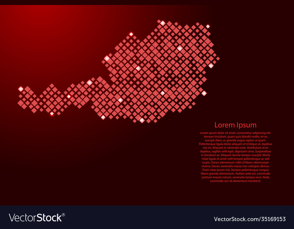 Austria map from red pattern rhombuses