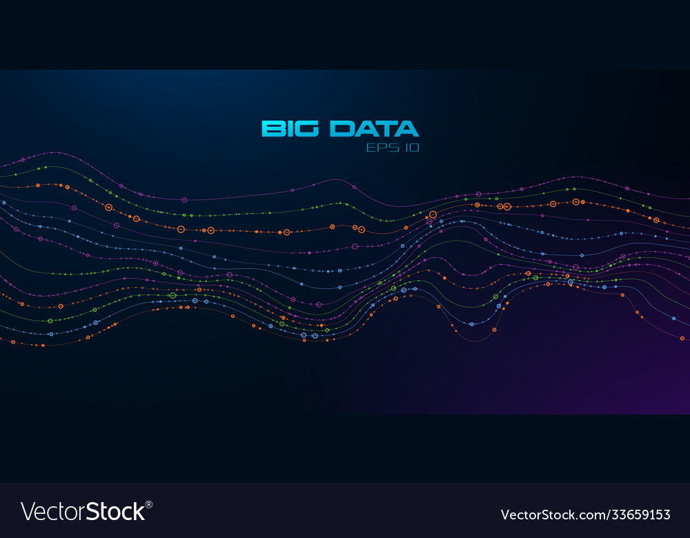 Big data visualization wavy stream particles