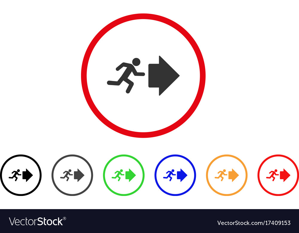 Exit direction rounded icon