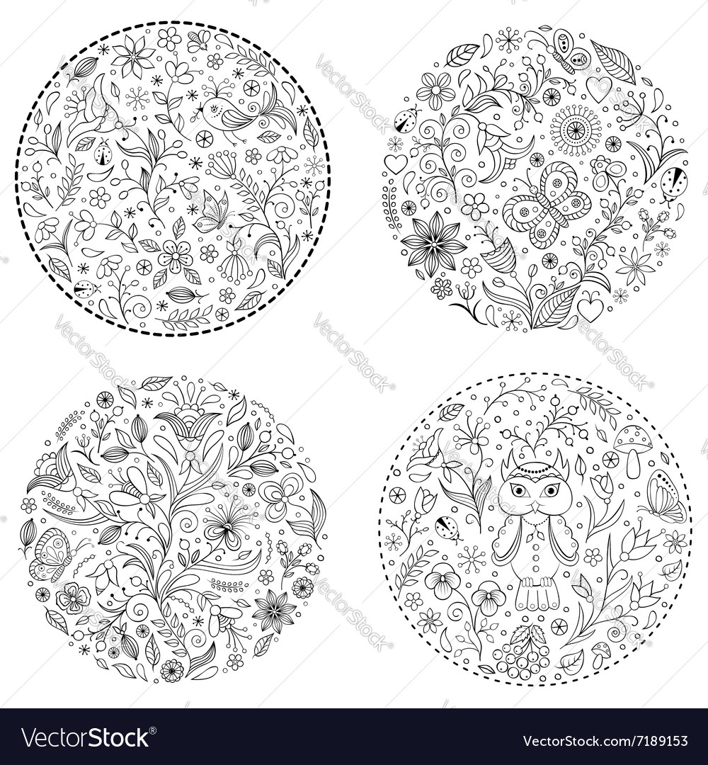 Floral hand drawn patterns