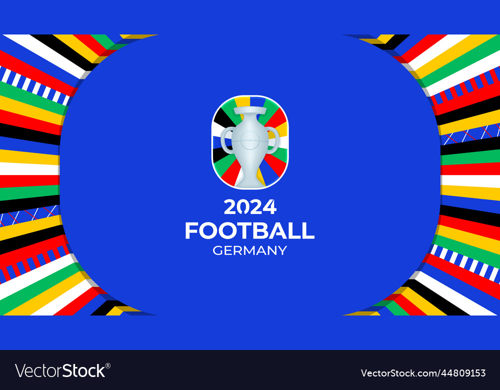 Football championship 2024 blue background stock Vector Image