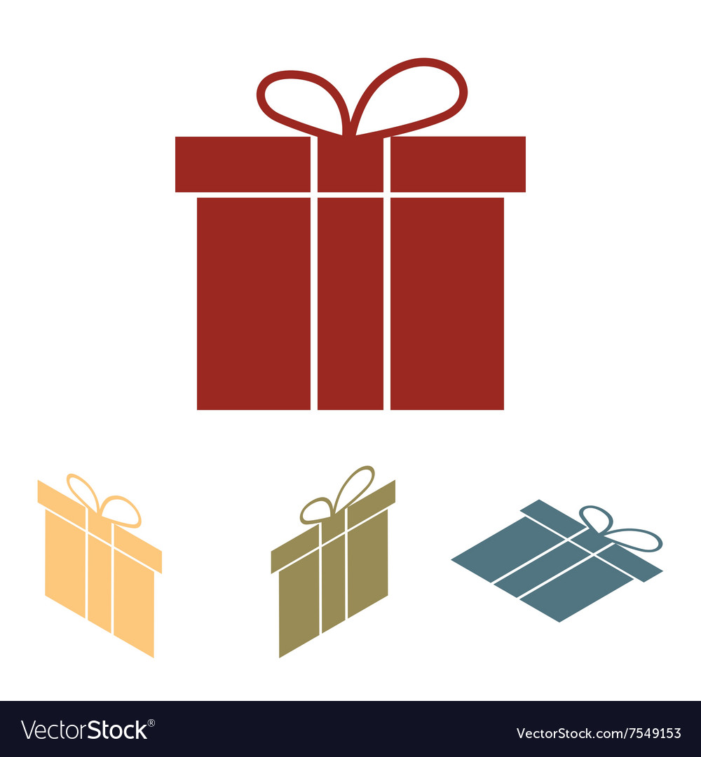 Gift box icon set isometric effect