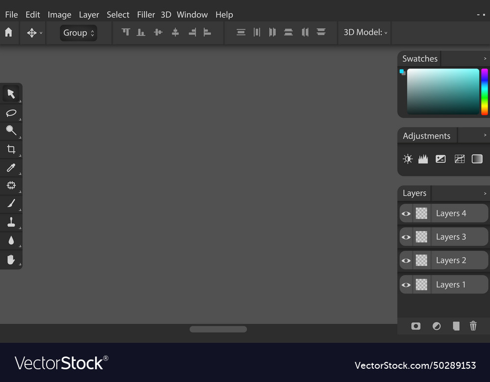 Graphic design web application panel