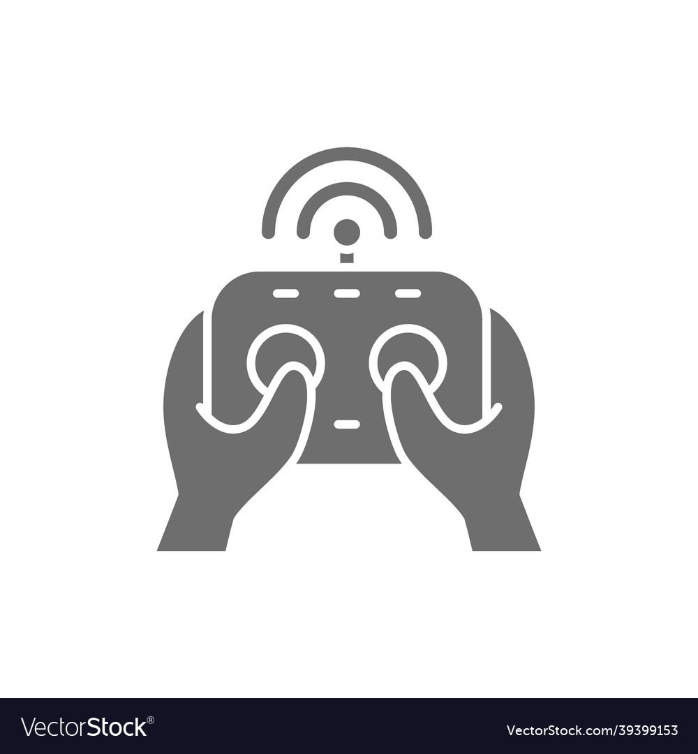 Hands holds remote controller control panel vector image Hands holds remote controller control panel