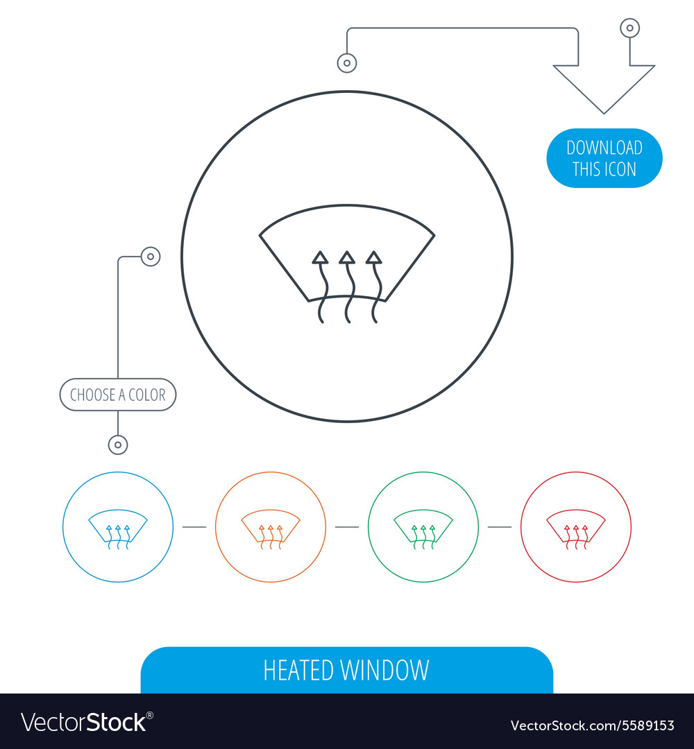 Heated window icon windshield arrows sign