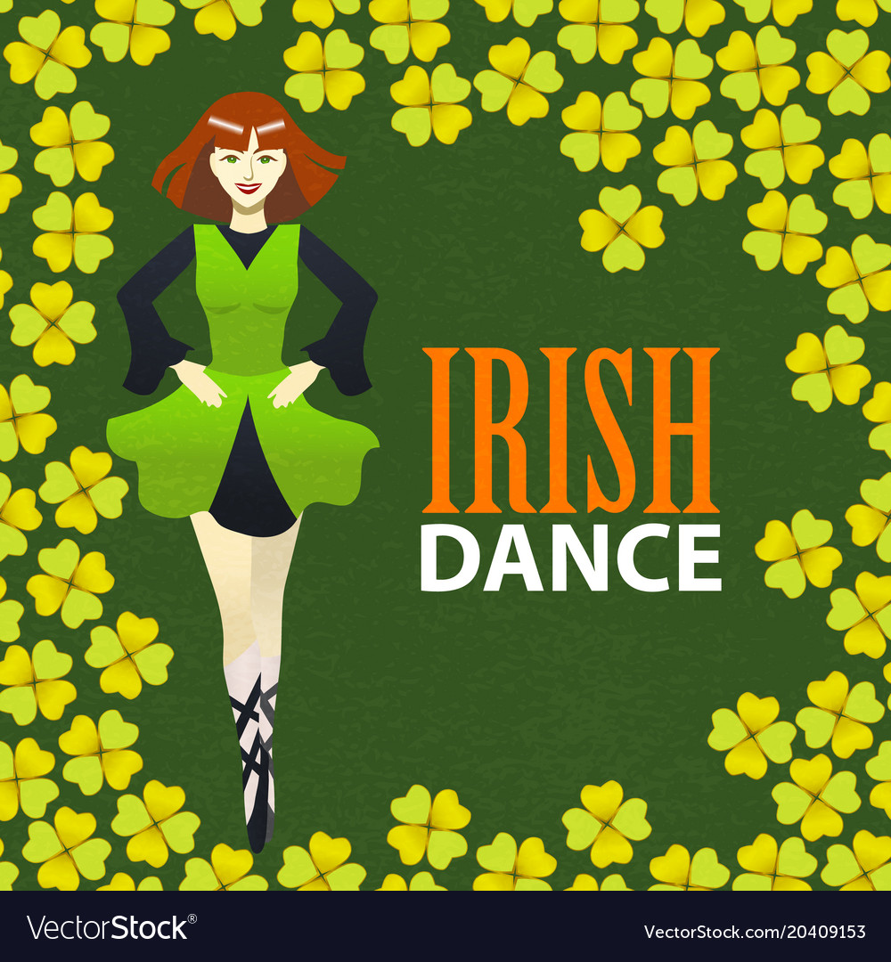 Irish dance studio template in cartoon style