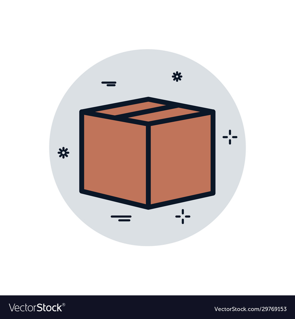 Isolated delivery box fill block style icon