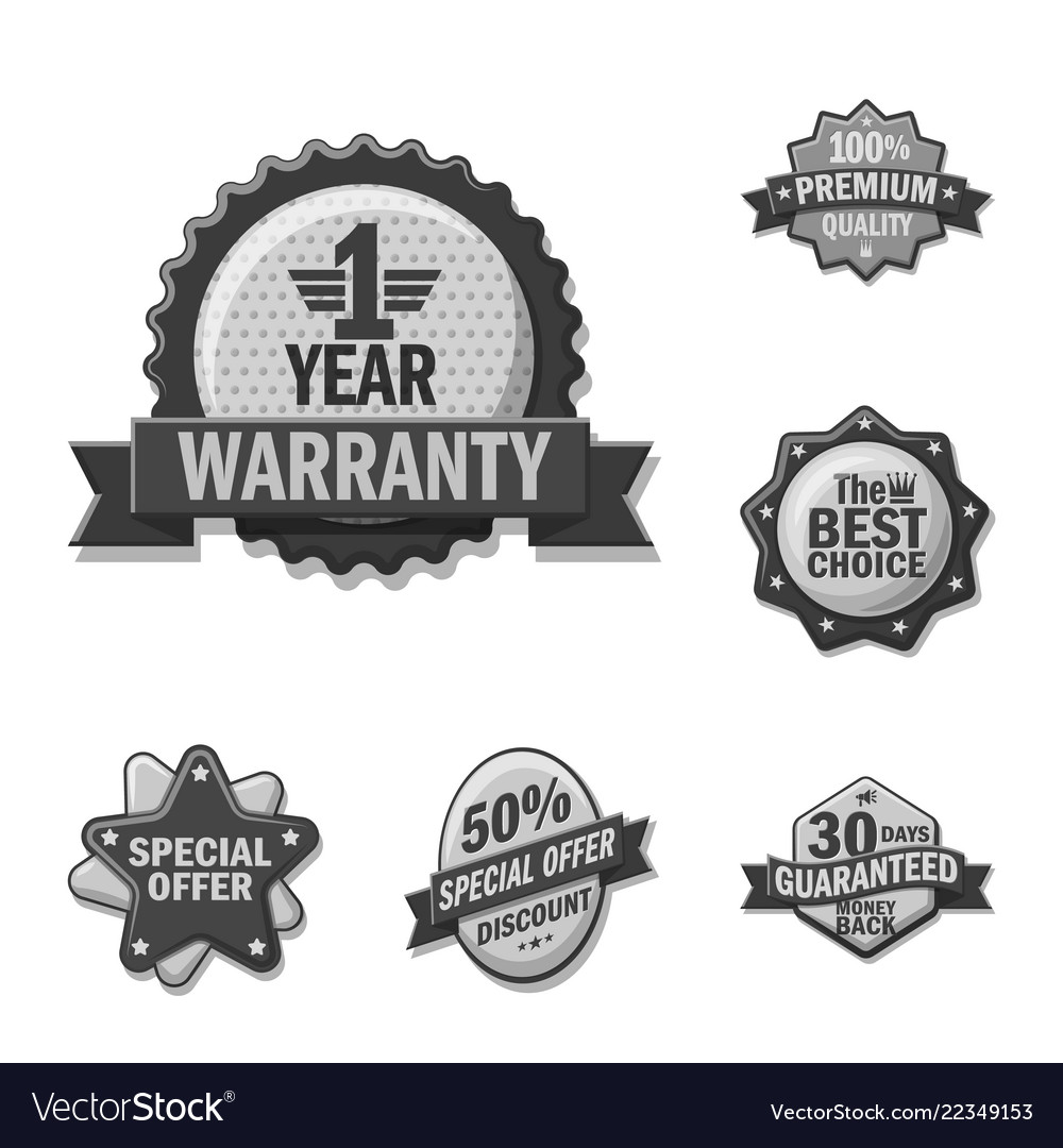 Isolated object of emblem and badge symbol set Vector Image Isolated object of emblem and badge symbol set