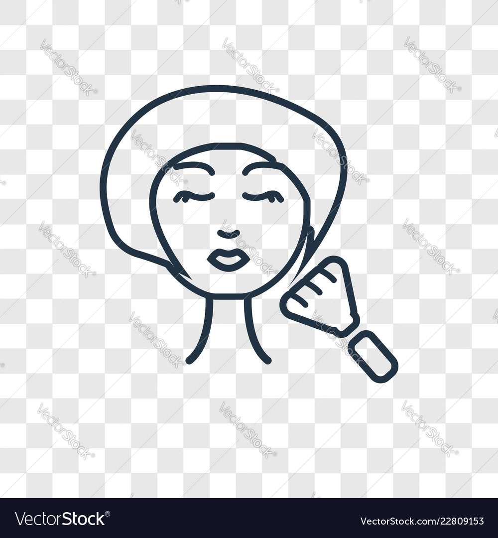 Make up concept linear icon isolated vector image Make up concept linear icon isolated