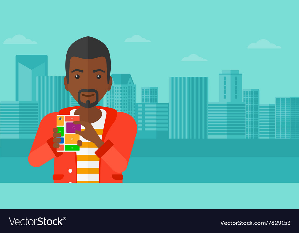 Man with modular phone