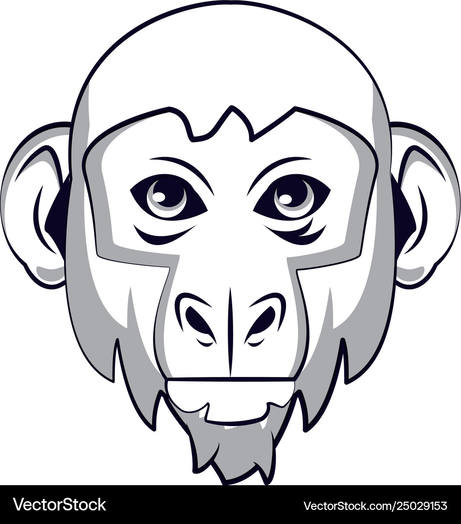 Monkey face cool sketch Royalty Free Vector Image
