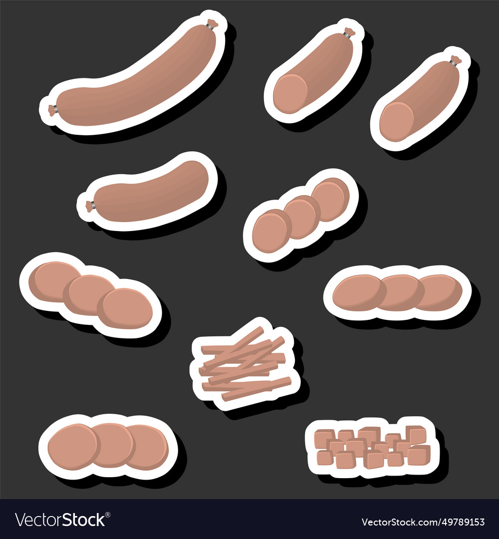 On theme big set different types delicatessen Vector Image