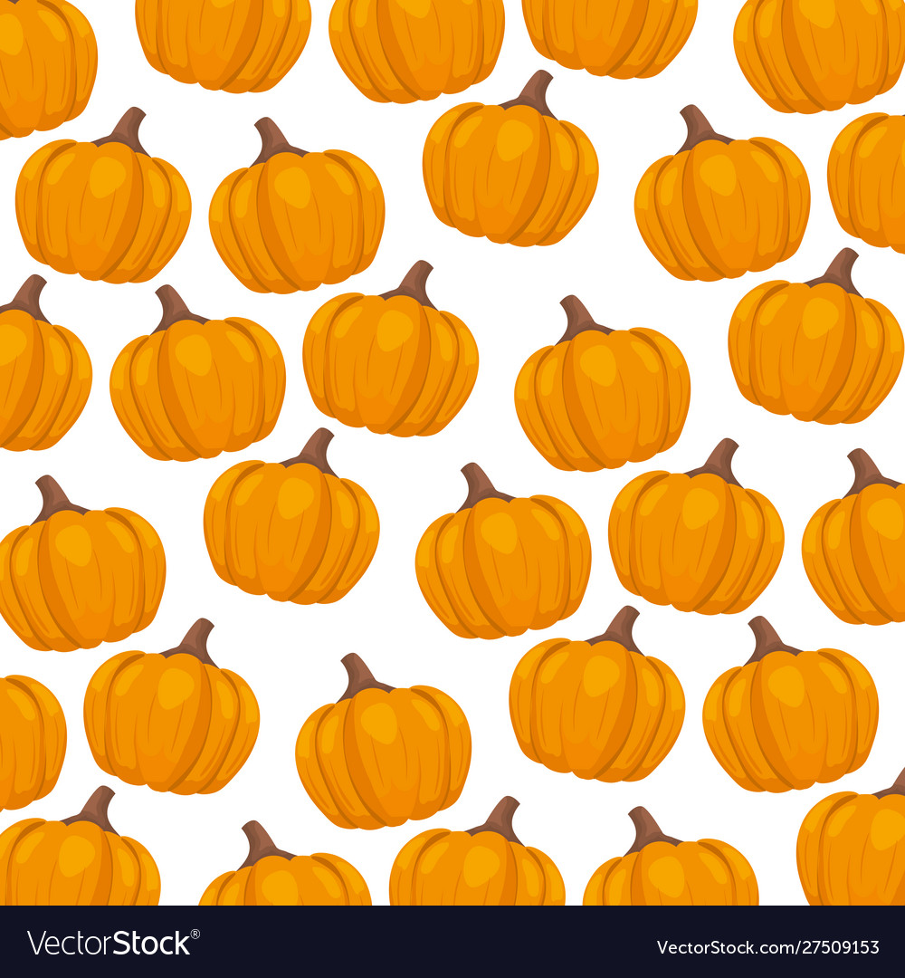 Pattern autumn with pumpkins Royalty Free Vector Image