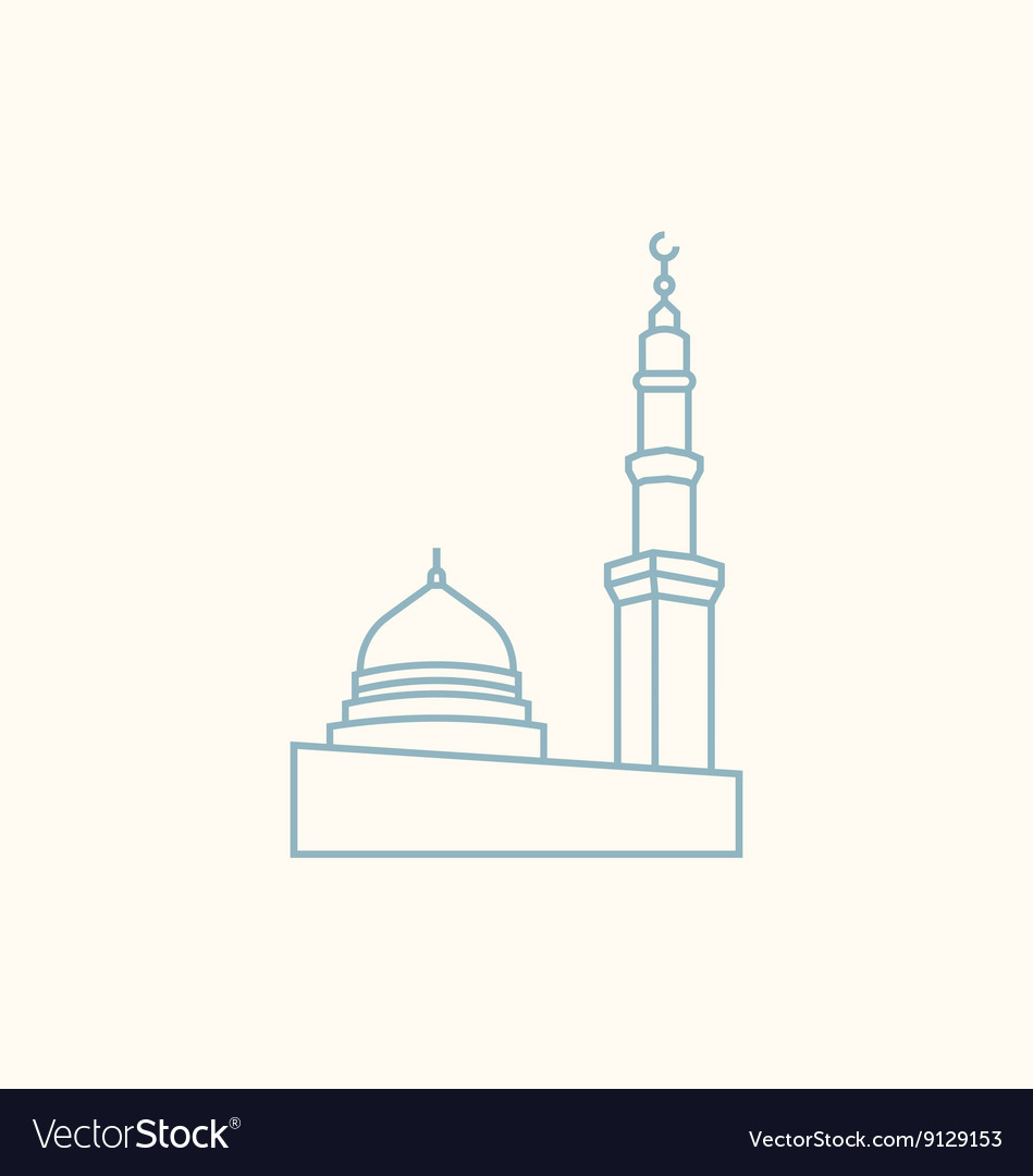 Prophet s mosque in madina Royalty Free Vector Image