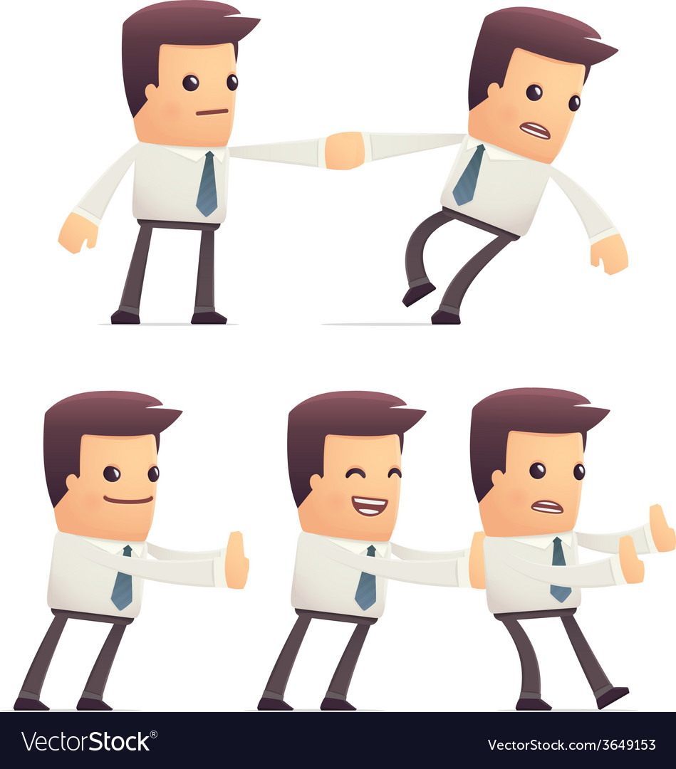 Set of manager character in different poses