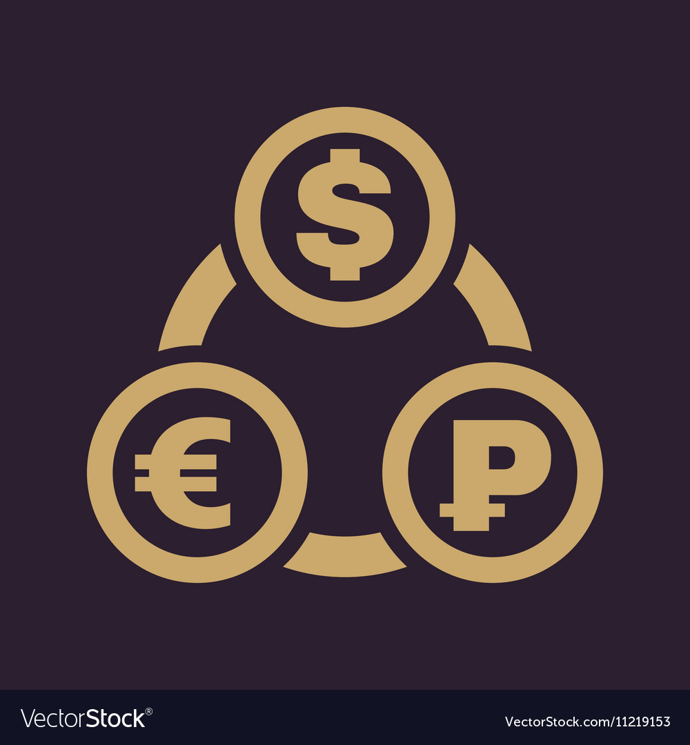 The Currency Exchange Dollar Euro Ruble Icon Vector Image Dollar Euro Ruble Icon Vector Image