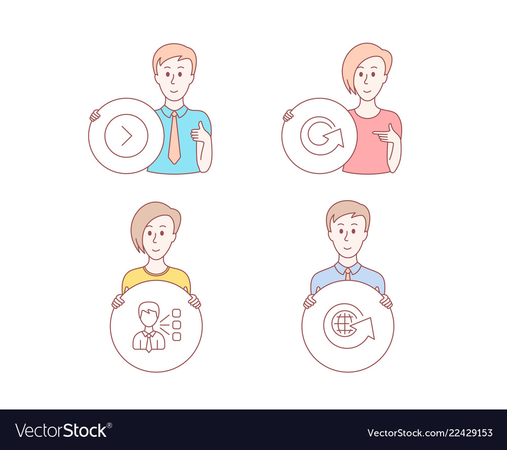Third party forward and reload icons world globe vector image Third party forward and reload icons world globe