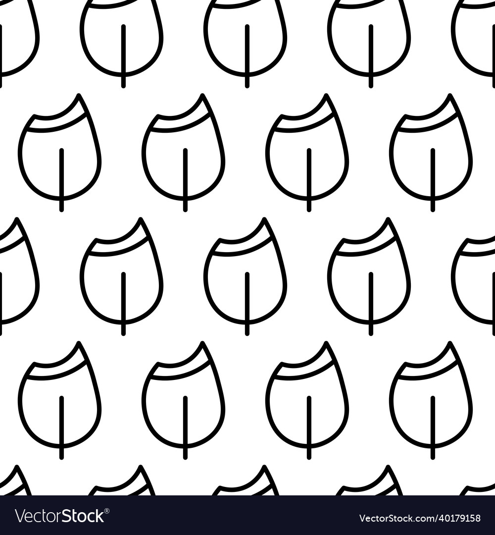 Black and white seamless pattern with tree icon