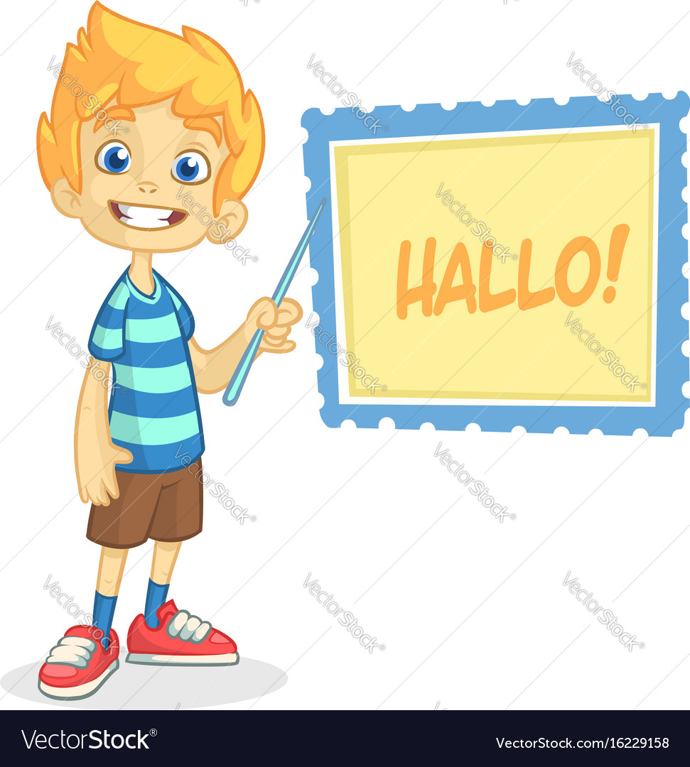 Blond Boy with Pointer