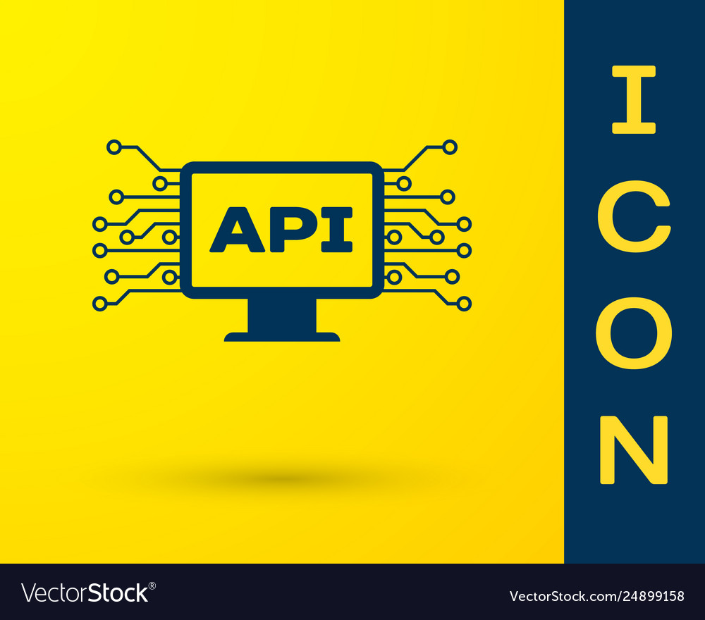 Blue computer api interface icon isolated vector image Blue computer api interface icon isolated