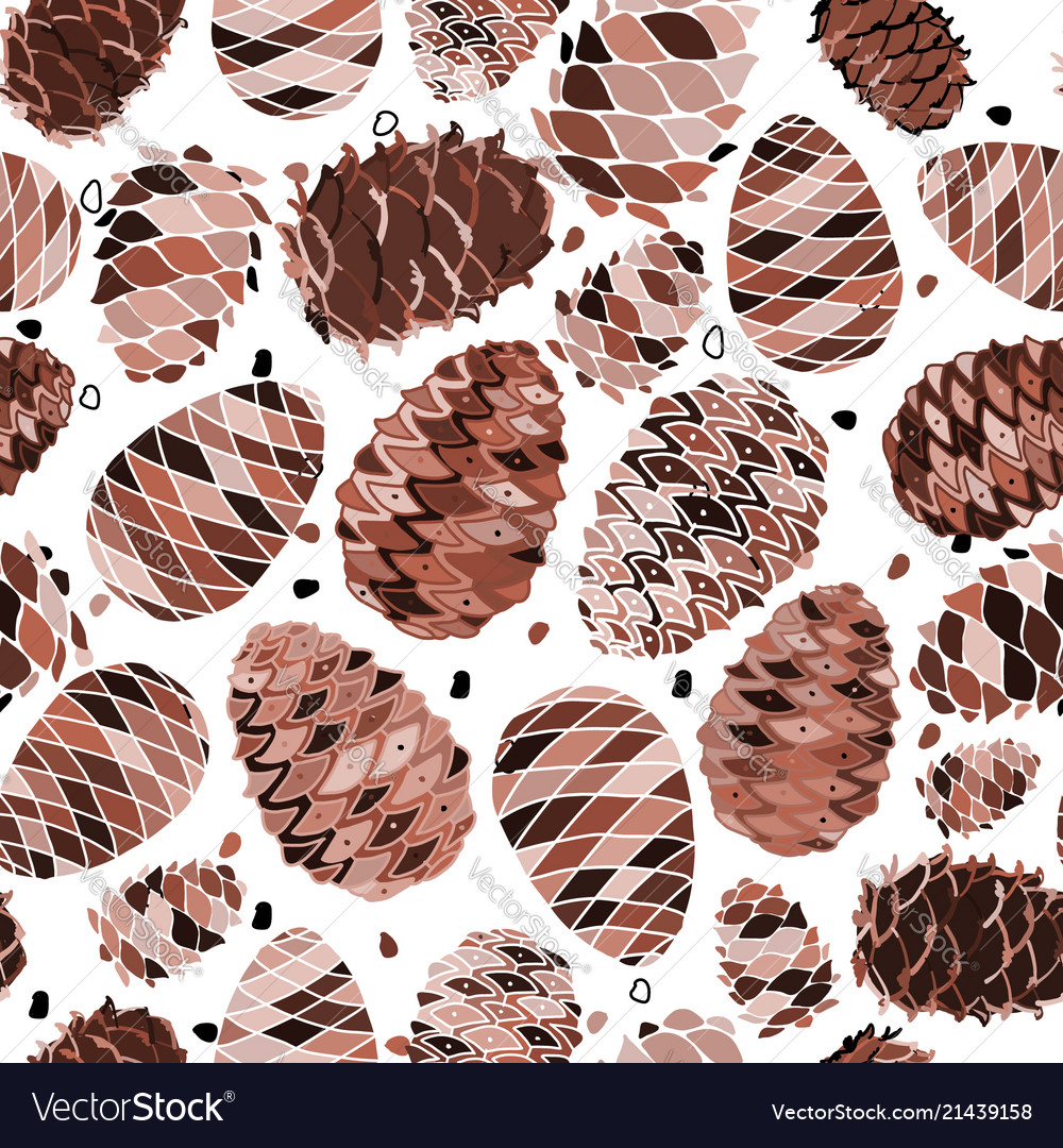 Cedar cones seamless pattern for your design