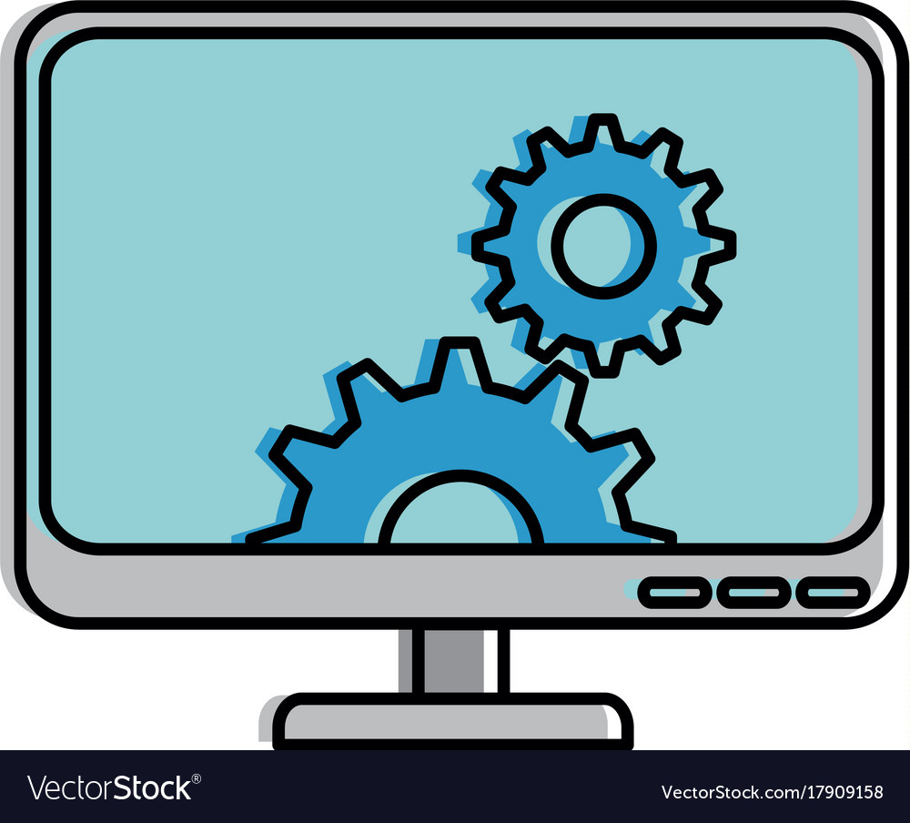 Computer display with gears