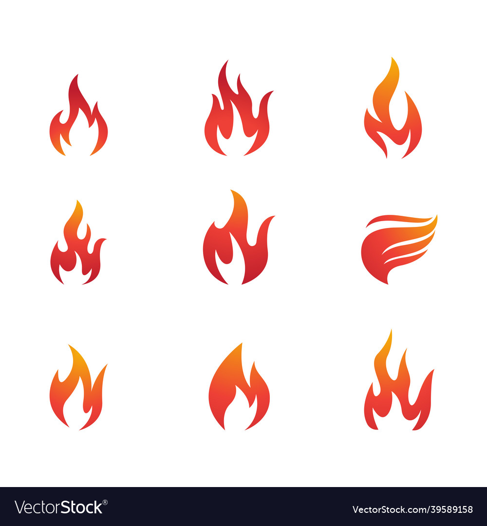 Hot flame fire icon vector image Hot flame fire icon