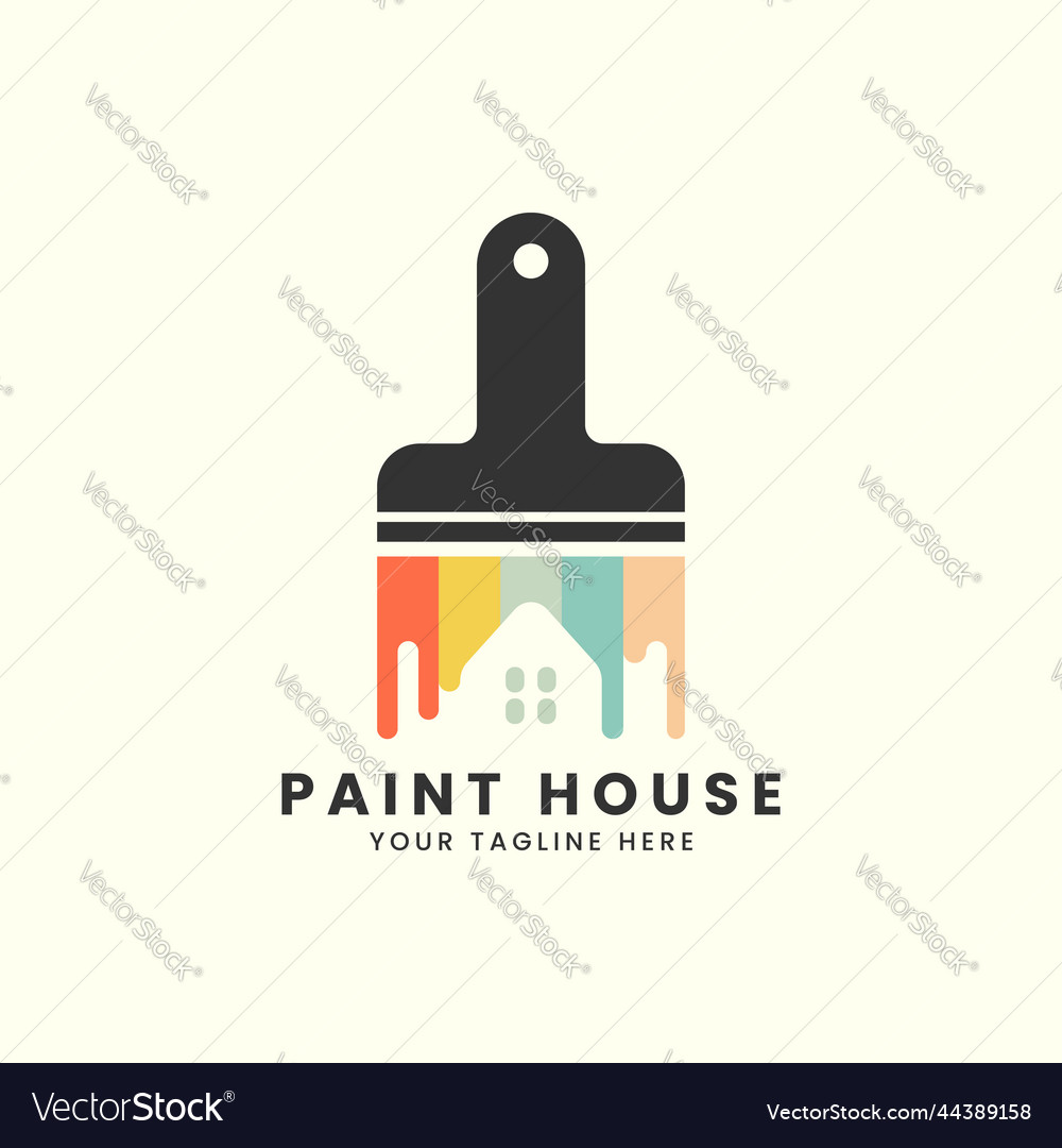 House paint vintage style logo icon template Vector Image