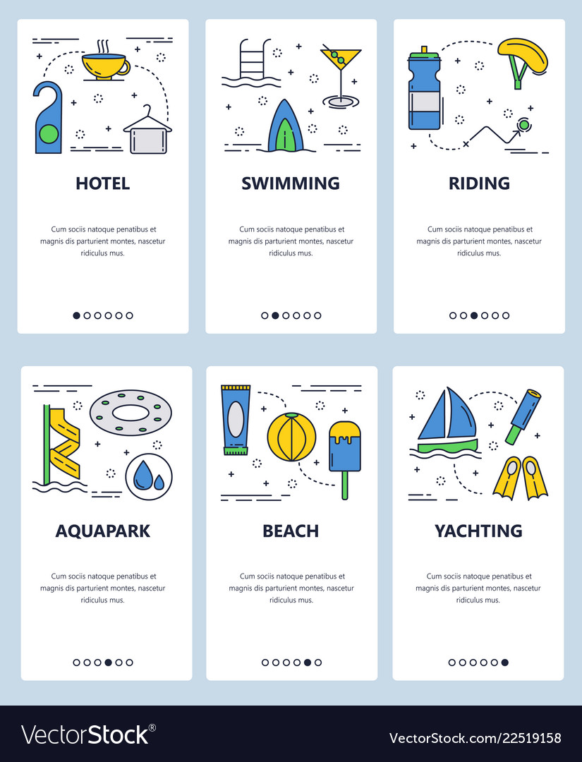 Line art web and mobile app template set