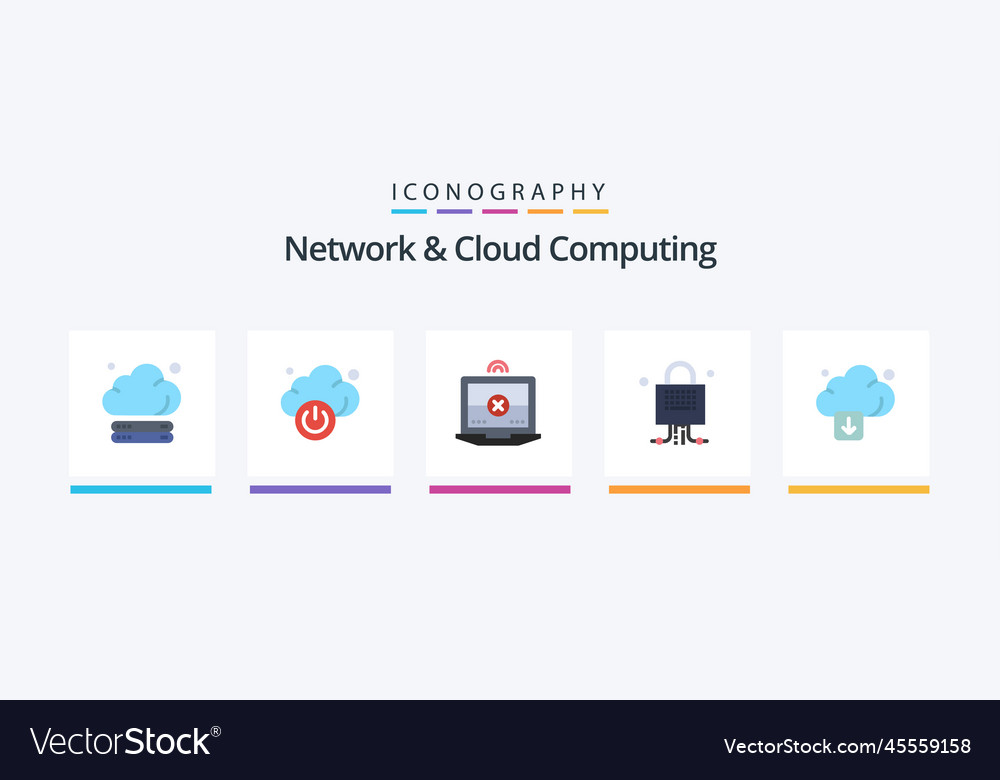 Netzwerk und Cloud Computing Flat 5 Icon Pack