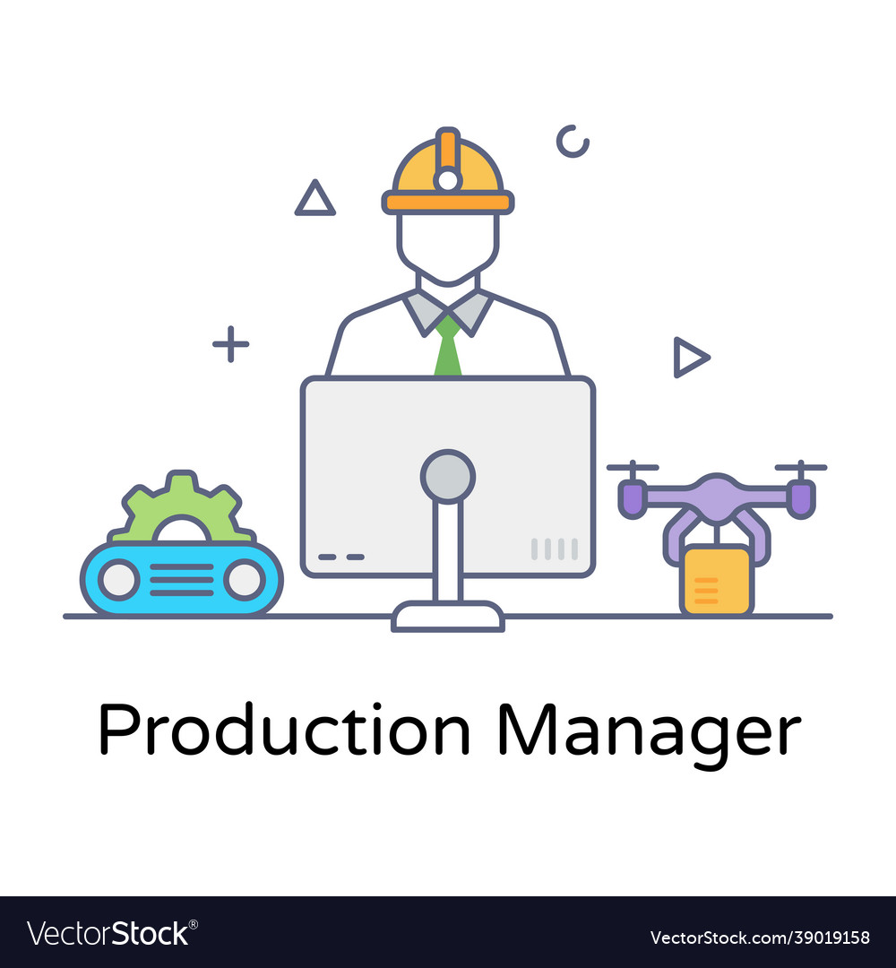 Production manager Royalty Free Vector Image VectorStock