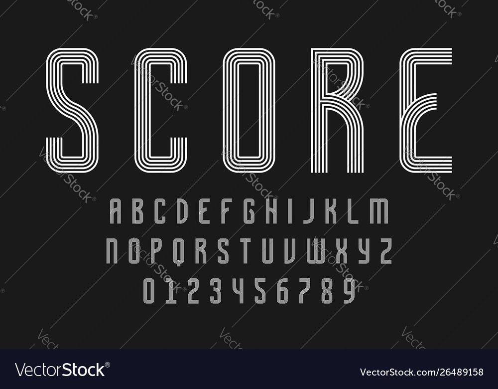 Set alphabets font modern abstract design vector image Set alphabets font modern abstract design