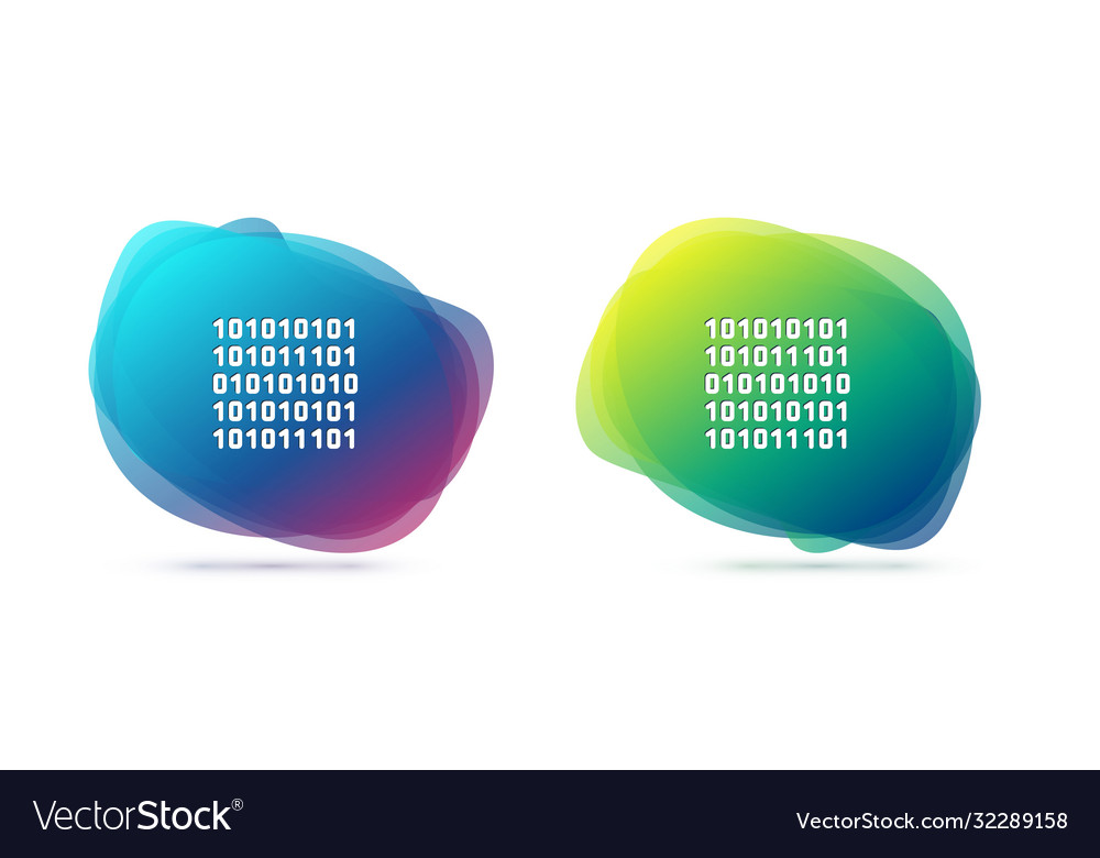 Set line binary code icon isolated on white vector image Set line binary code icon isolated on white