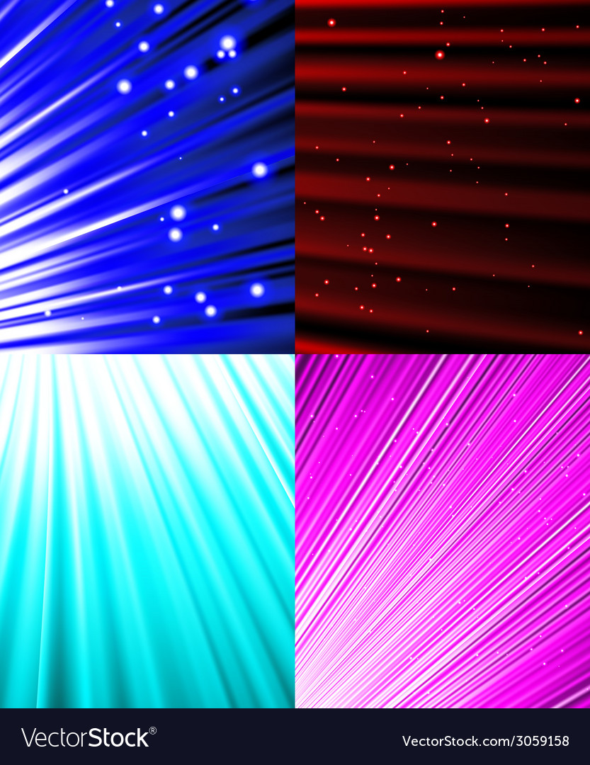 Set of background colourful luminous rays