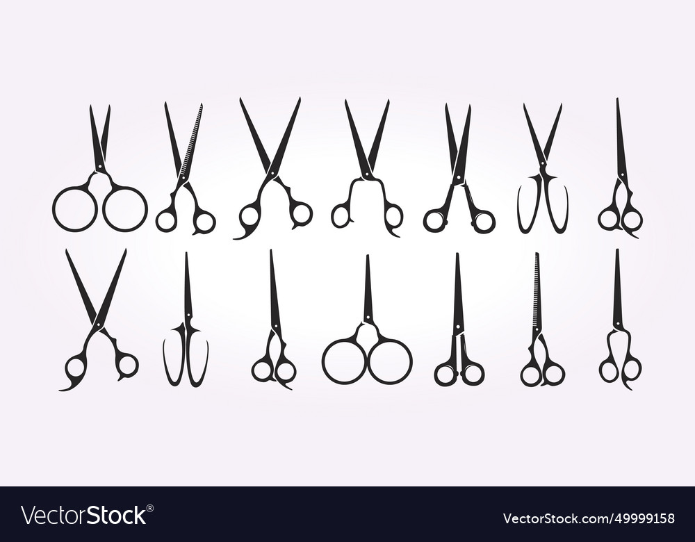 Set of scissors icon logo design element tailor