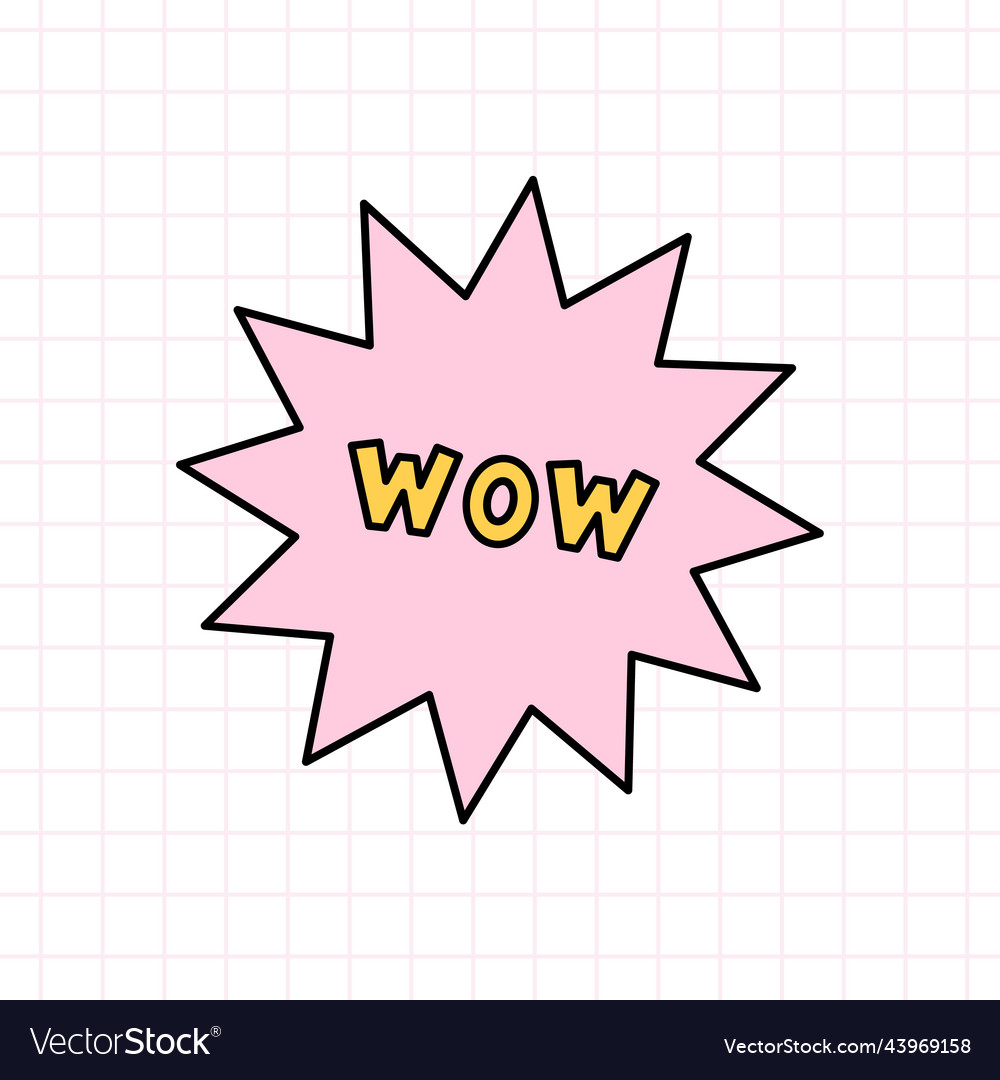 Star with the text wow in style of 90s vector image Star with the text wow in style of 90s