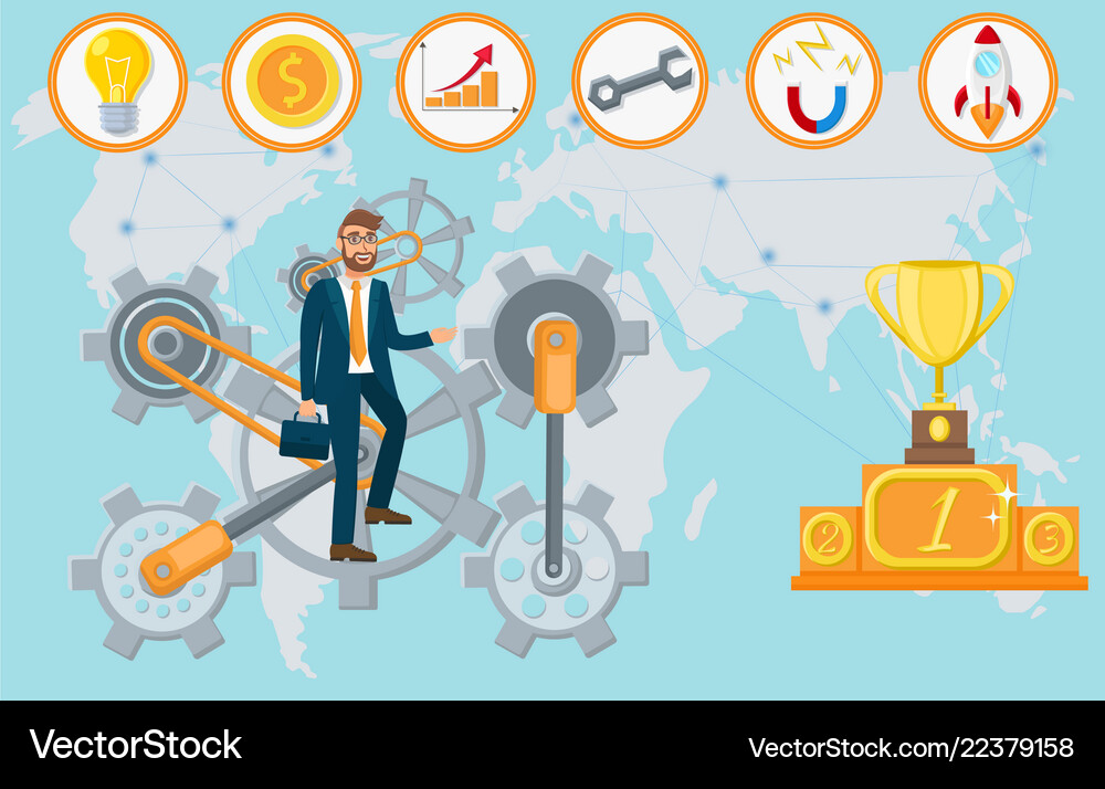 Startup technologies flat Royalty Free Vector Image