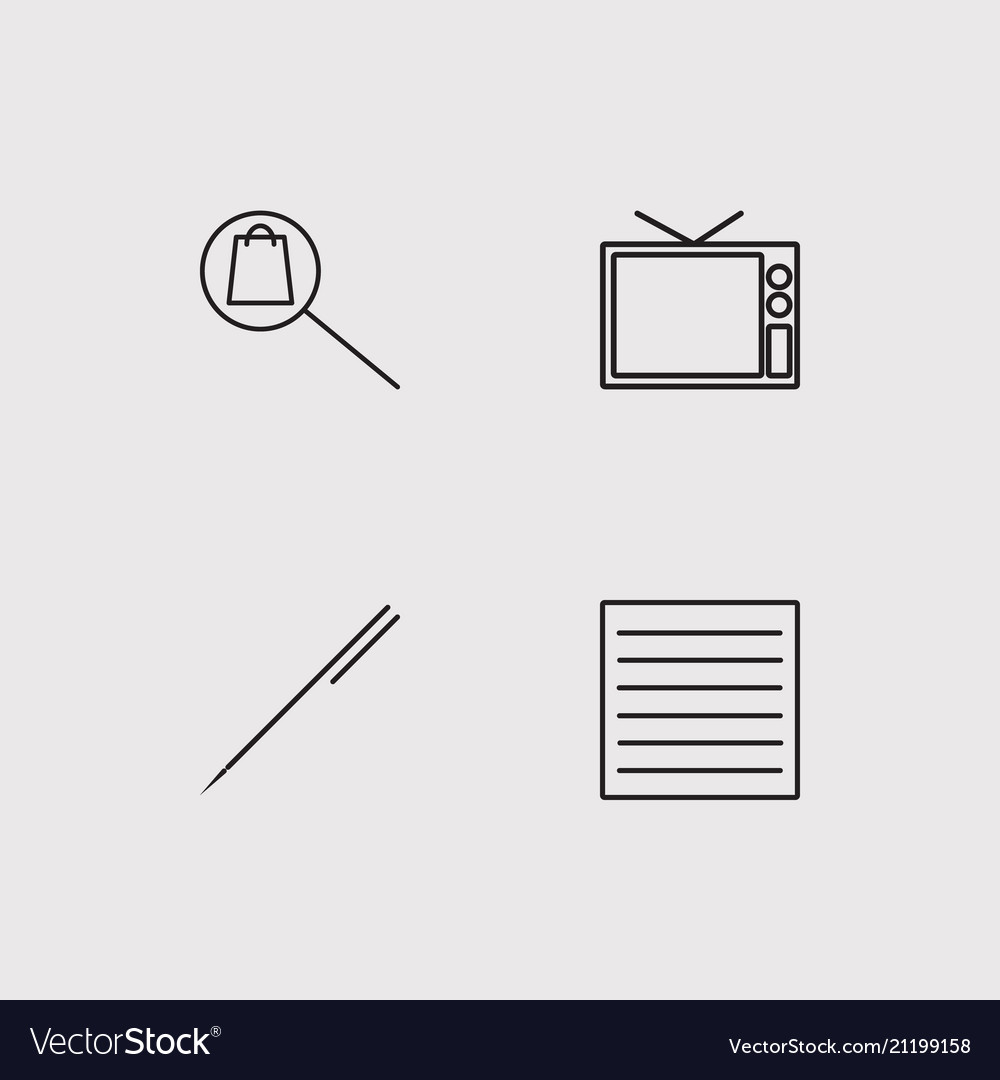 User interface simple linear icons set outlined