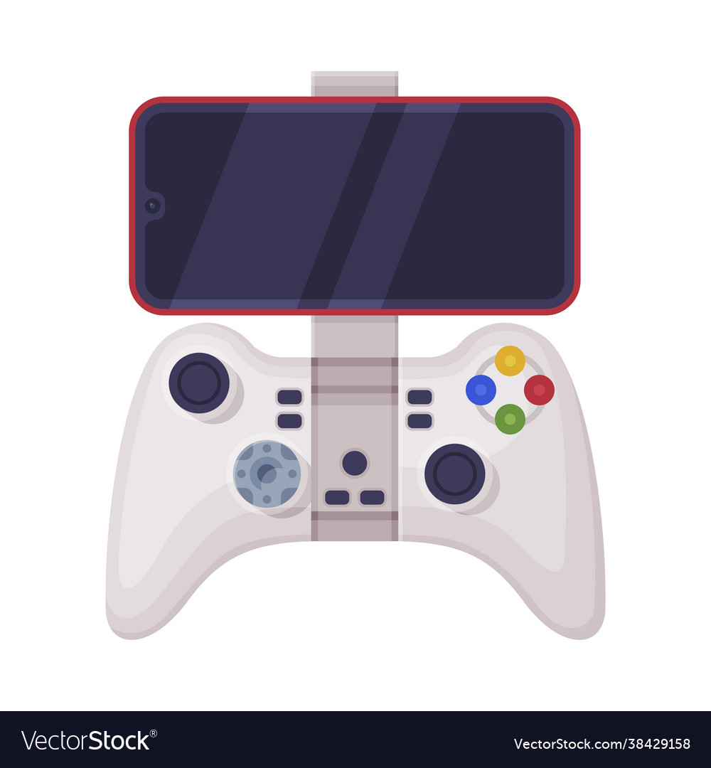 Video game controller with smatphone joystick vector image Video game controller with smatphone joystick