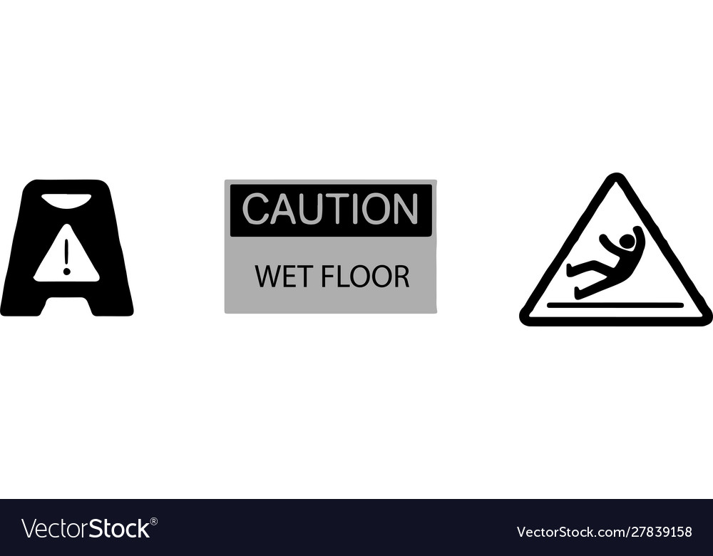 Wet floor icon isolated on white background