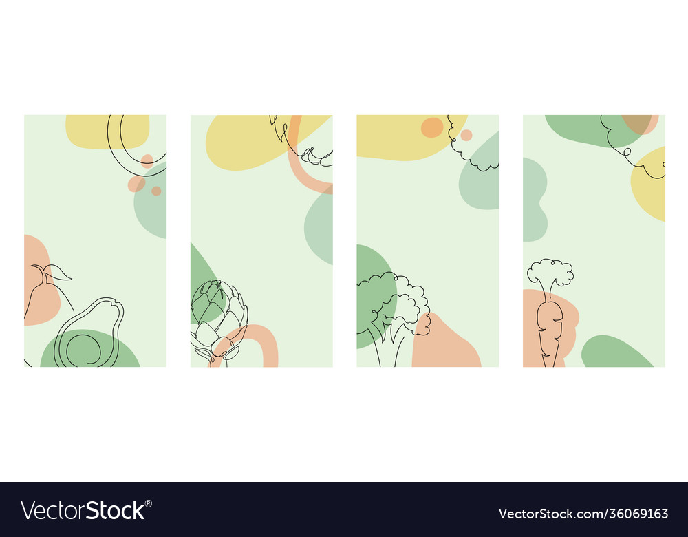 Background with vegetables in a linear style