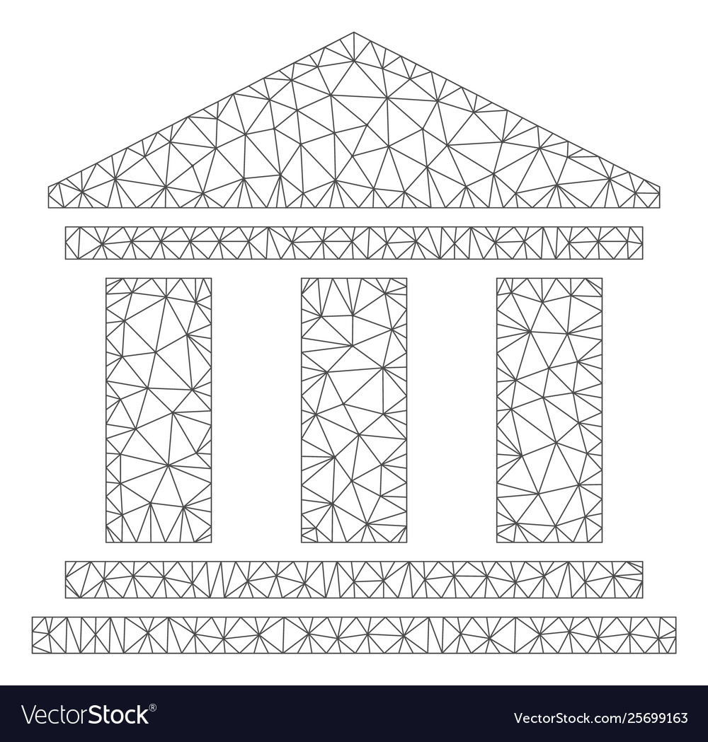 Building polygonal frame mesh vector image Building polygonal frame mesh