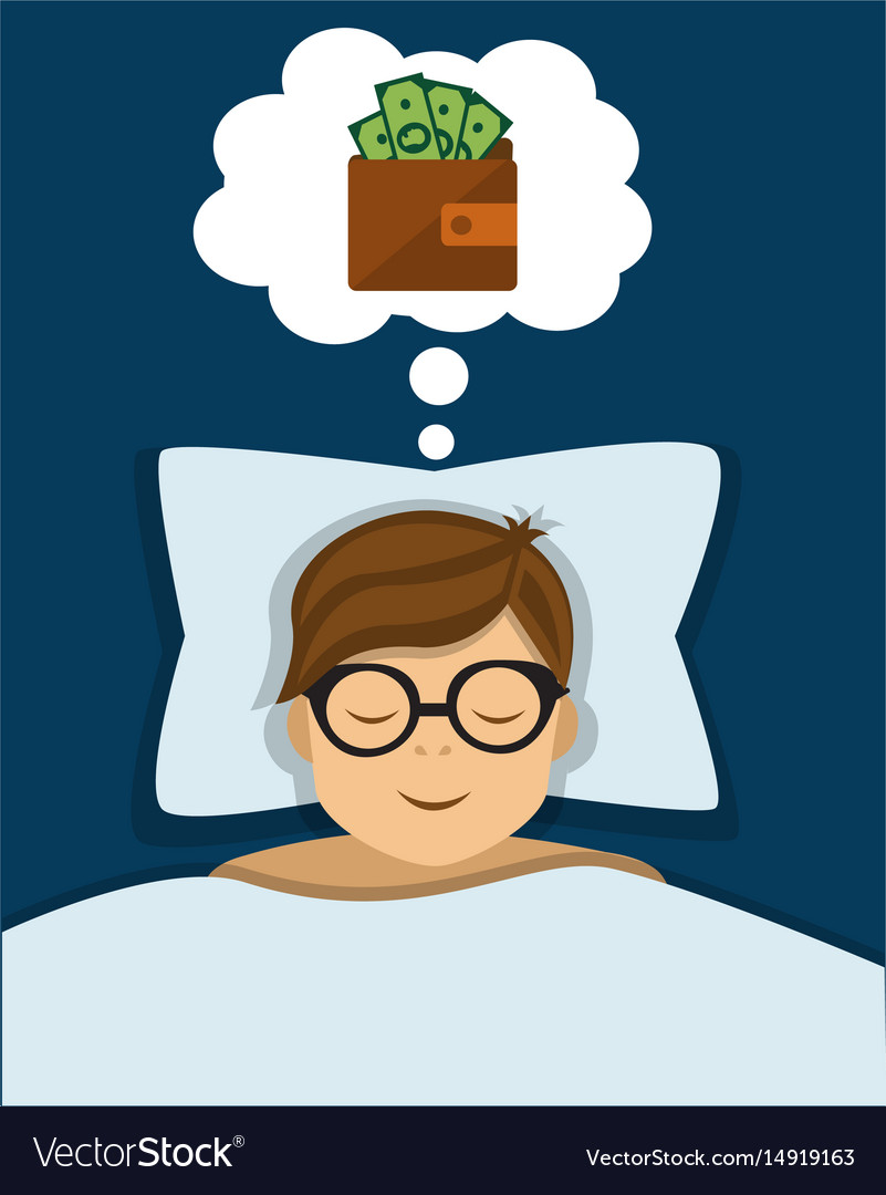Businessman dreams of money Royalty Free Vector Image