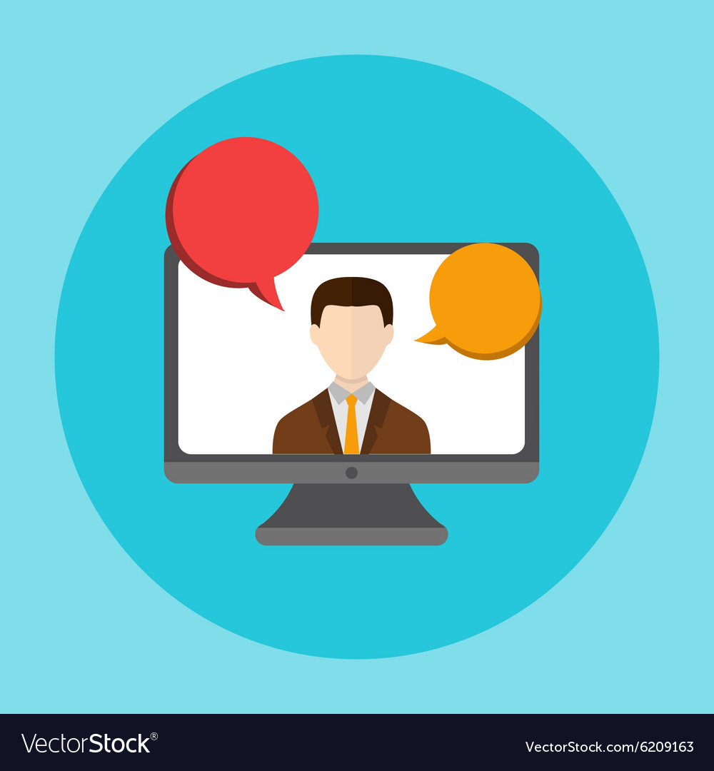 Flat design colorful concept for webinar online Vector Image