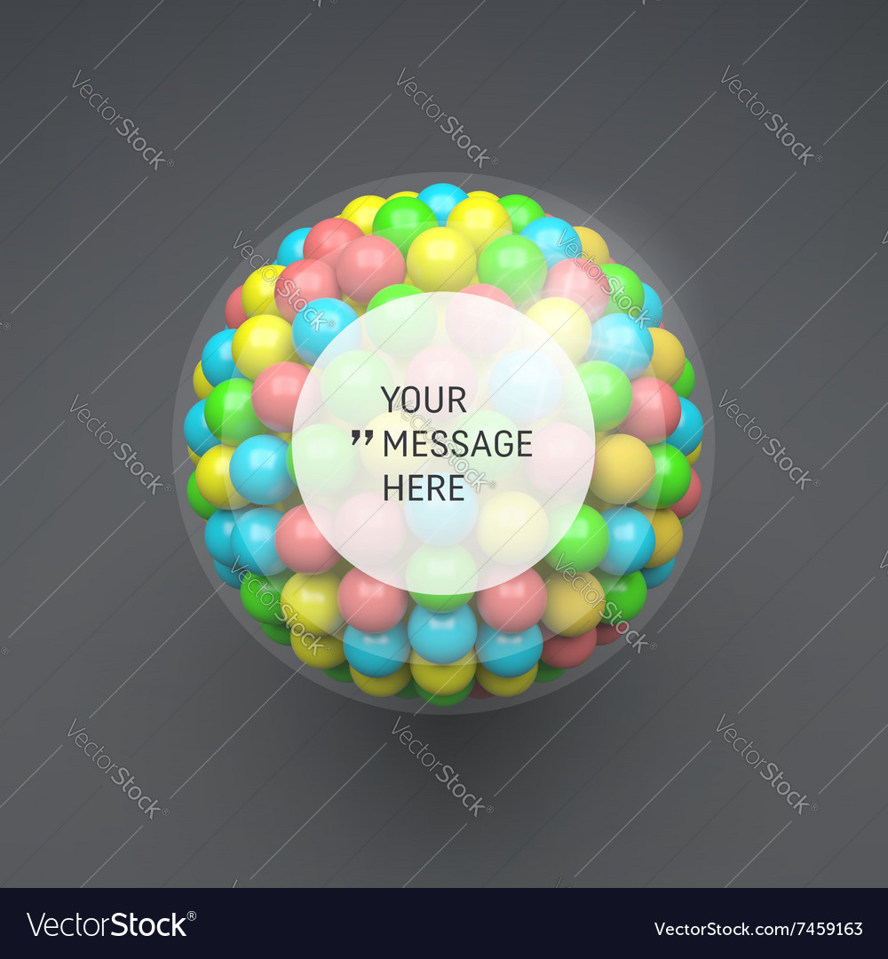 Frame with place for text sphere 3d composition