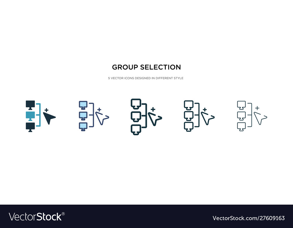 Group selection icon in different style two vector image Group selection icon in different style two