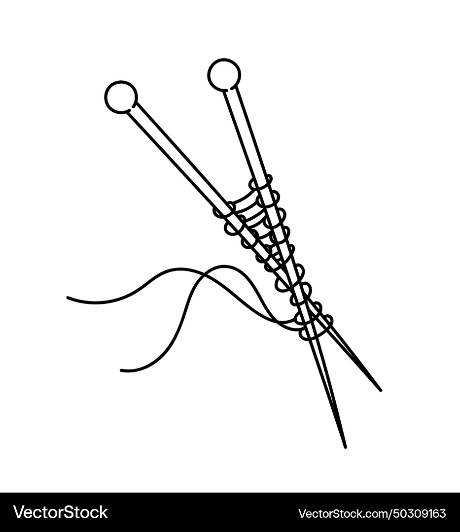 Knitting element linear Royalty Free Vector Image