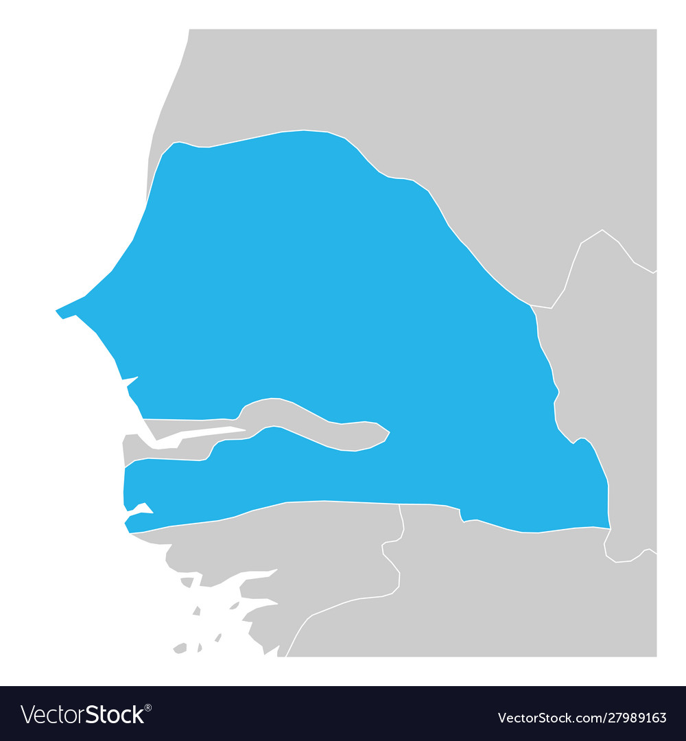 Map senegal green highlighted with neighbor Vector Image