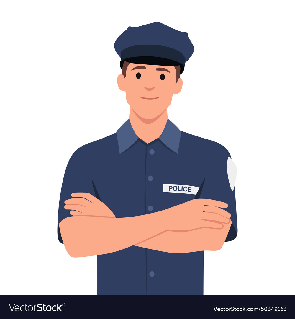 Police officer man in form of policing Royalty Free Vector