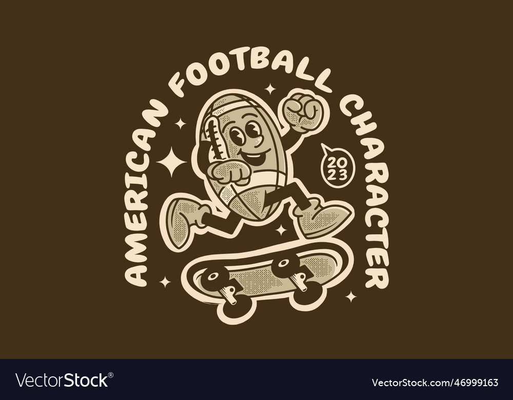 Retro Fußball Maskottchen Skateboarding